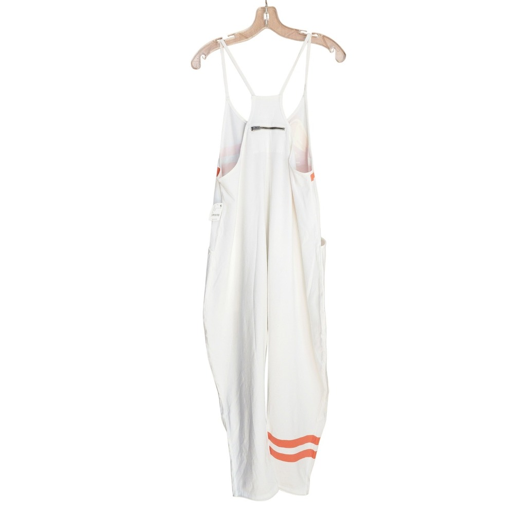 Free People Movement Hot Shot Citrus Jumpsuit White Orange Fruit Harem NWT XS - Picture 6 of 9